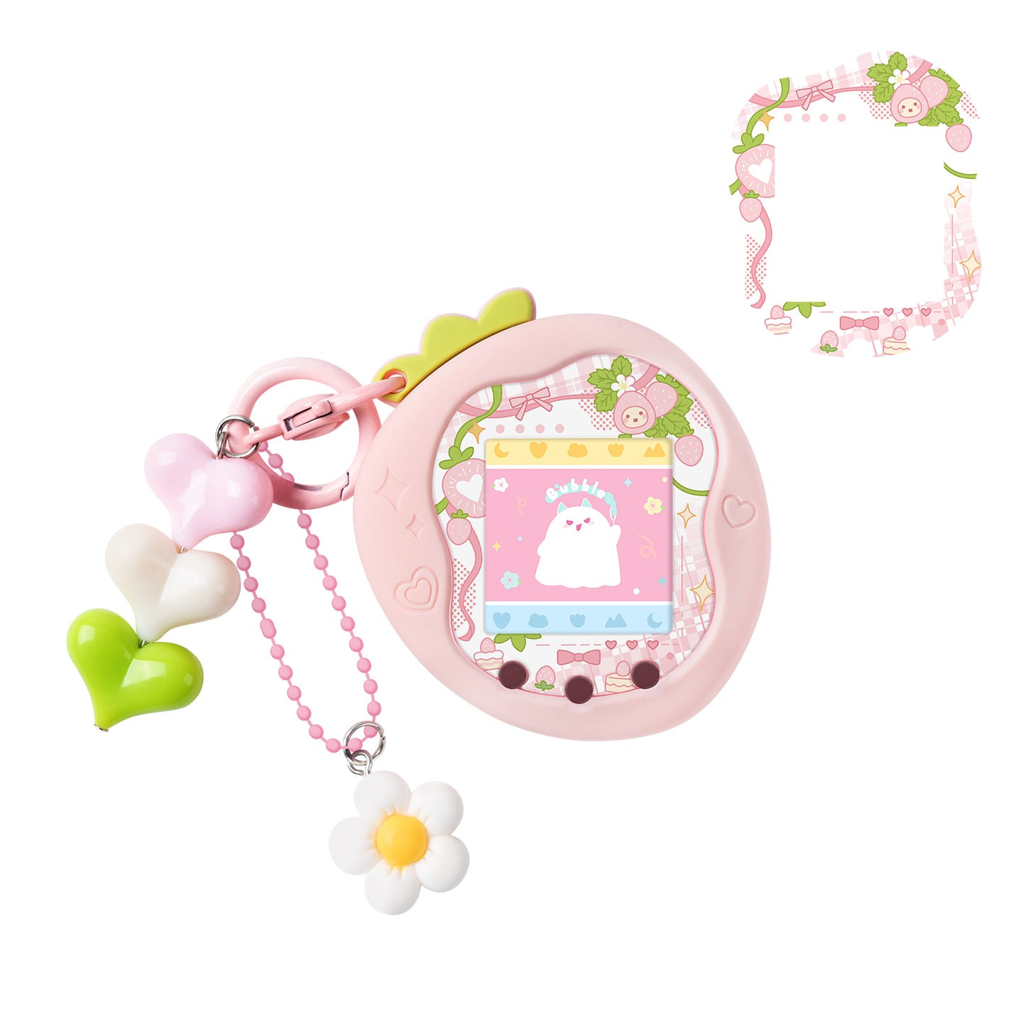 BUBBLELOGUS Strawberry Silicone Protective Case for Tamagotchi Uni