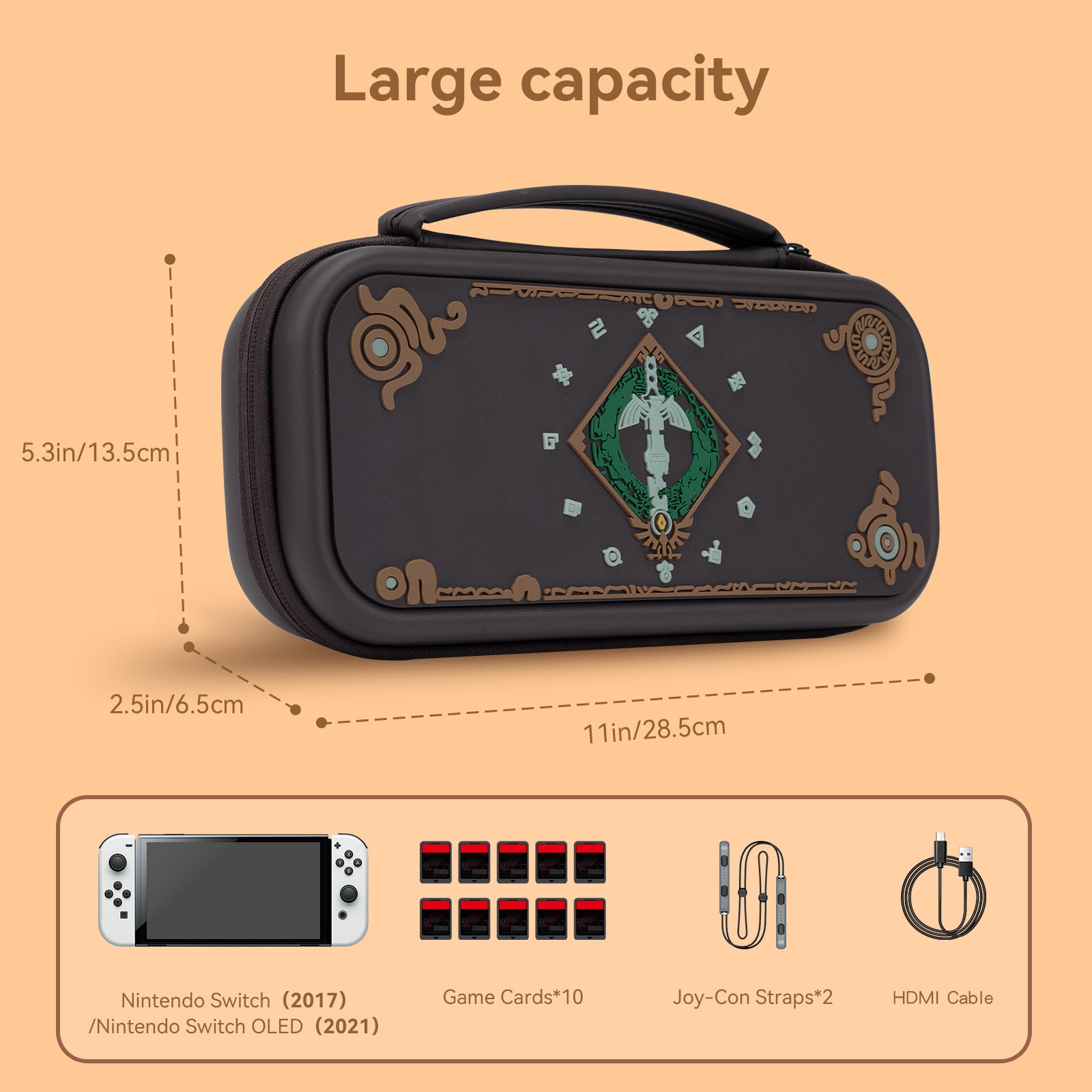 TGDPLUE Zelda Switch OLED Carrying Case Compatible with Nintendo Switch OLED/Switch,Zelda Tears of The Kingdom Switch Protective Carry Case,Storage