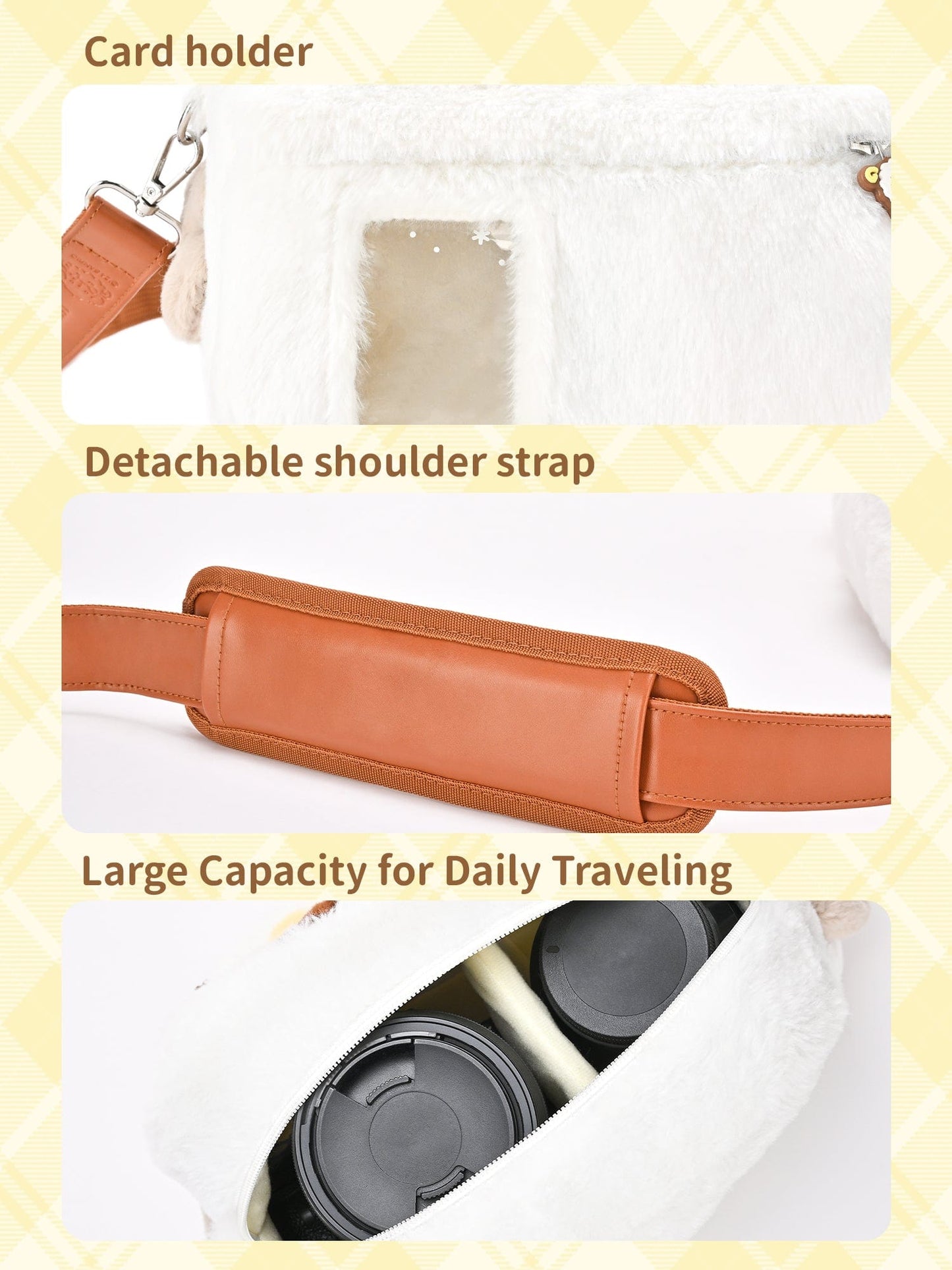 GeekShare Pompompurin Plush Camera Carrying Bag