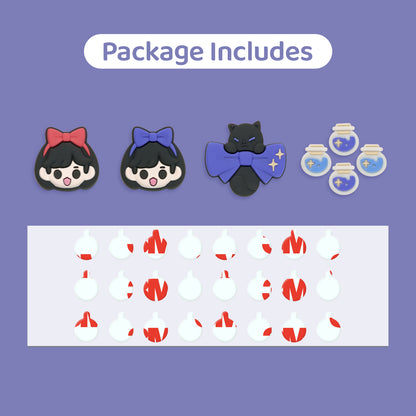 WISHAVEN Magical Girl & Cat Button Caps