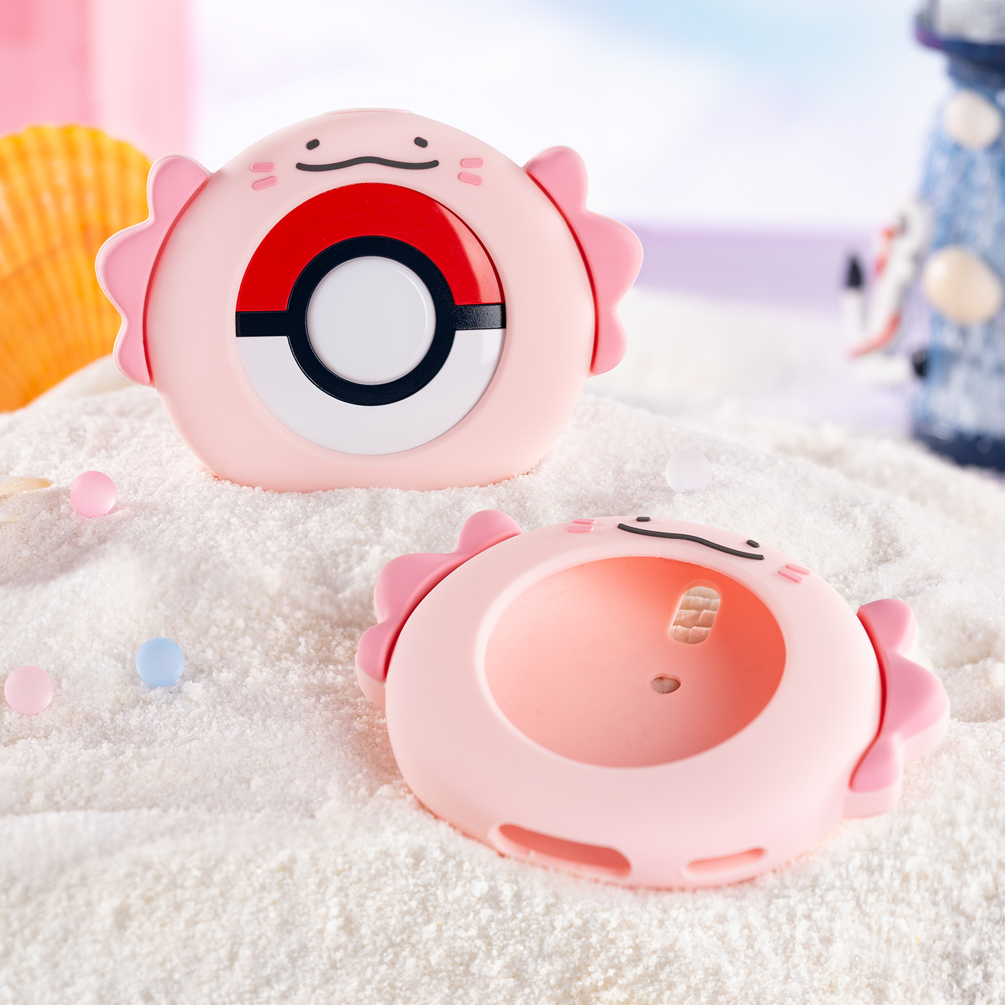 BUBBLELOGUS  Cute Axolotl Silicone Protective Case for Pokemon GO Plus +