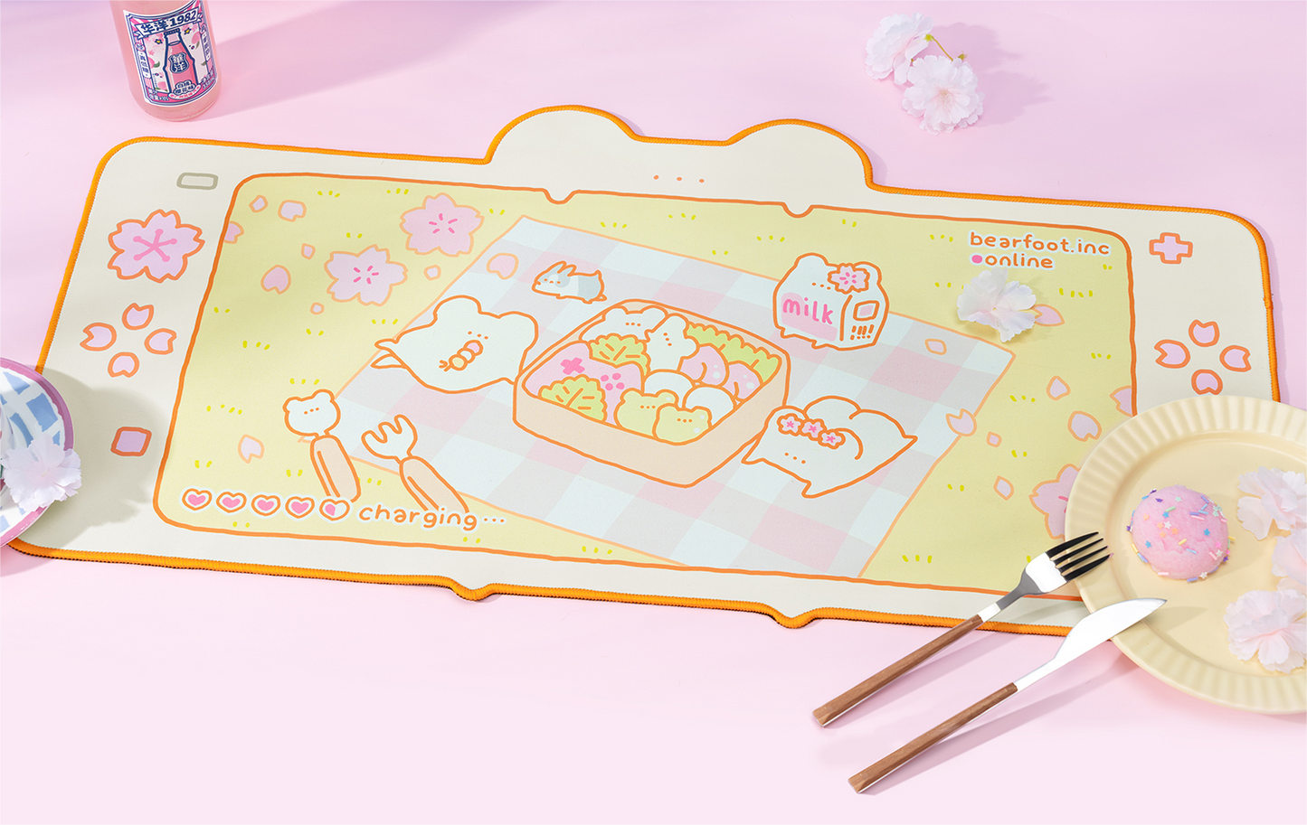 BearFoot & Wishaven Sakura Bear Mouse Pad