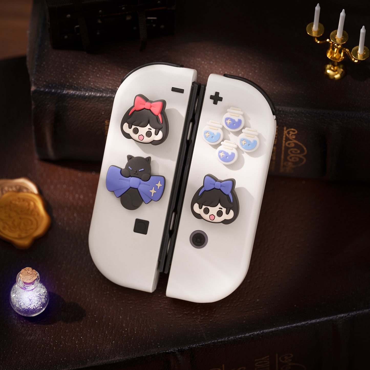 WISHAVEN Magical Girl & Cat Button Caps