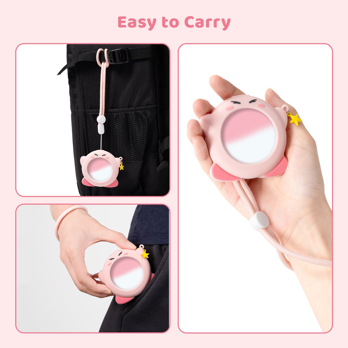 WISHAVEN PinkStar Silicone Protective Case for Pokemon GO Plus +