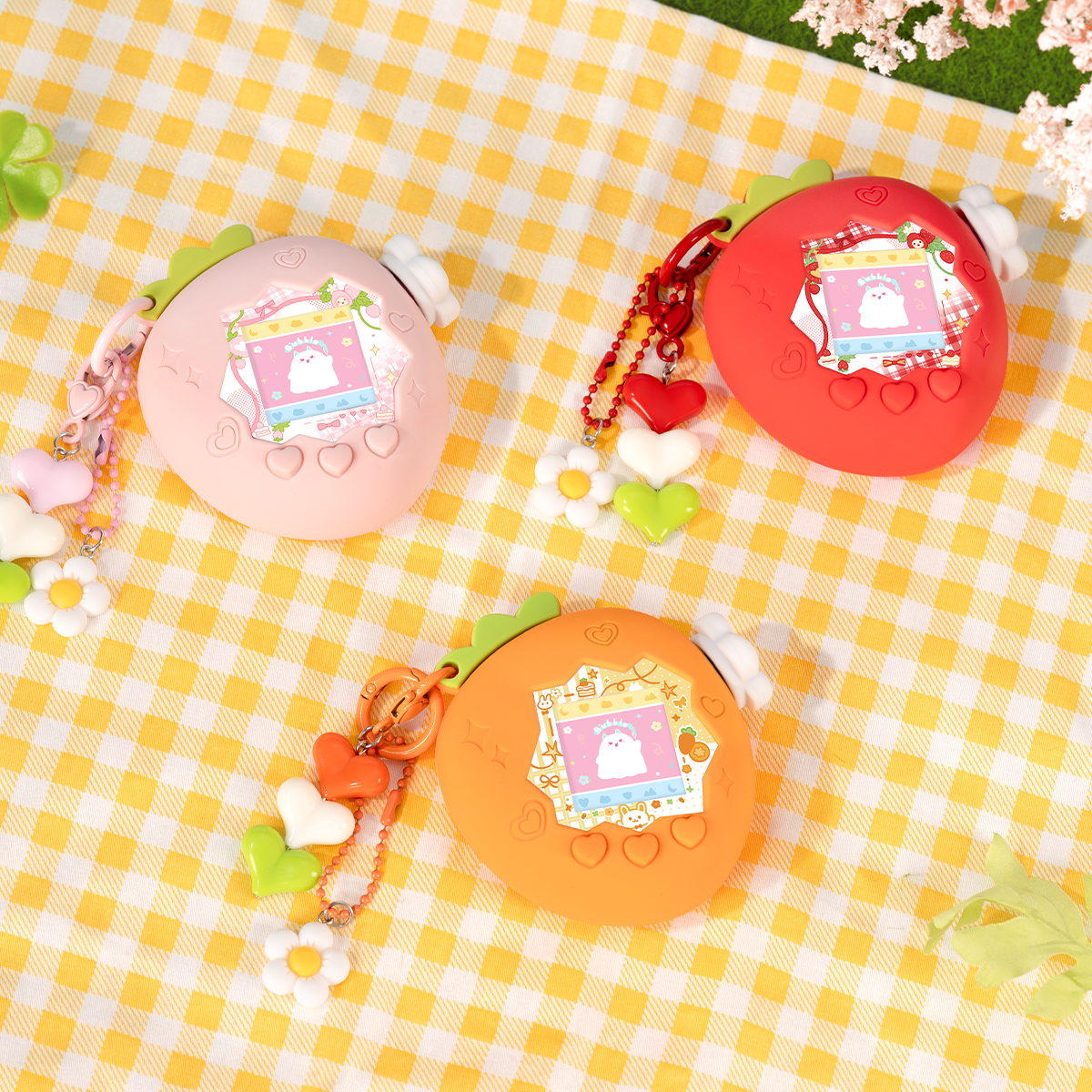 BUBBLELOGUS Strawberry Paradise Silicone Protective Case for Tamagotchi Paradise