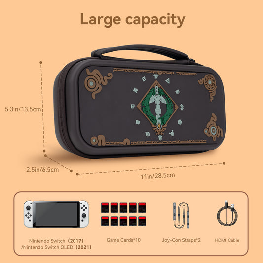 TGDPLUE Zelda Switch OLED Carrying Case Compatible with Nintendo Switch OLED/Switch,Zelda Tears of The Kingdom Switch Protective Carry Case,Storage Switch Accessories,Luminous Soft Silicon