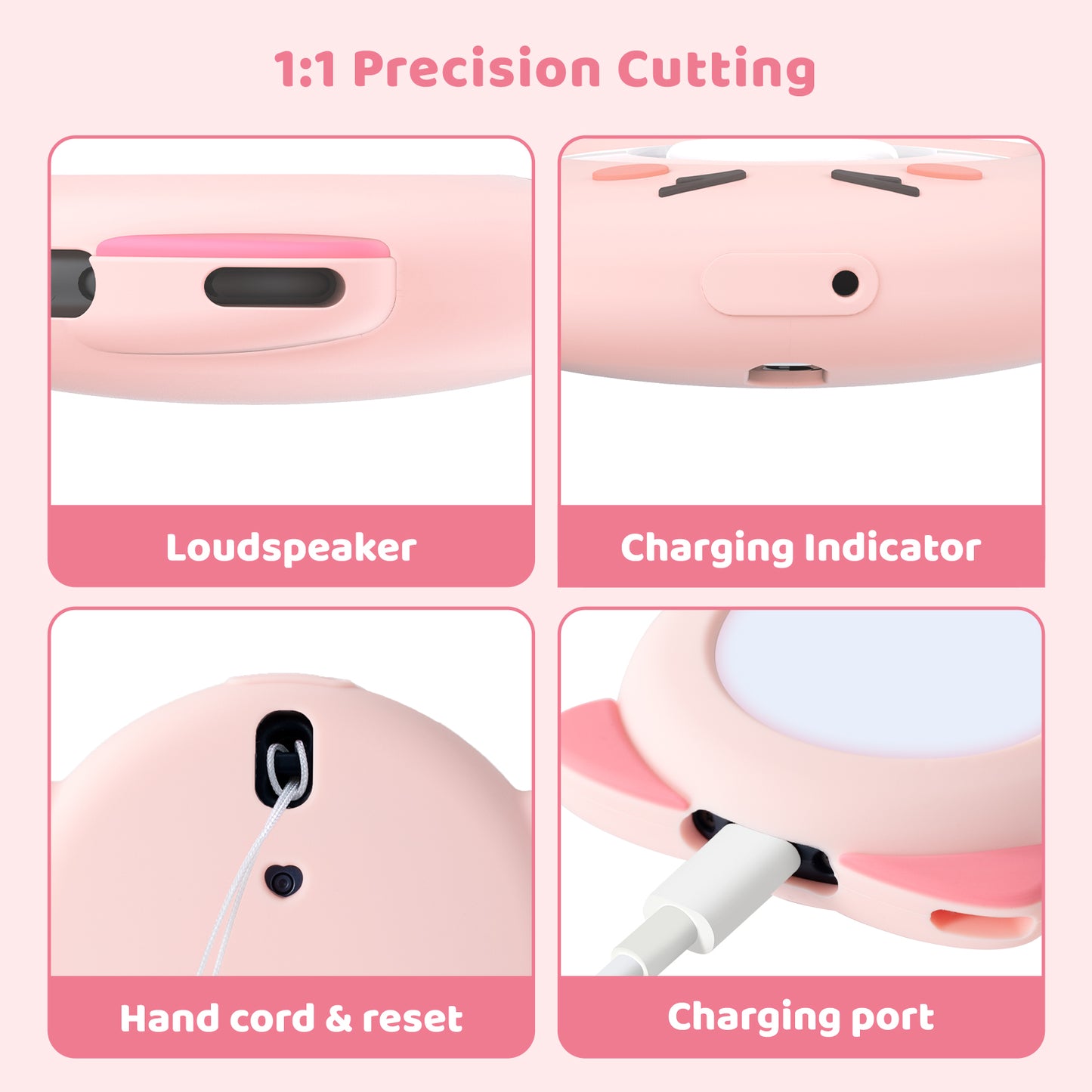 WISHAVEN PinkStar Silicone Protective Case for Pokemon GO Plus +