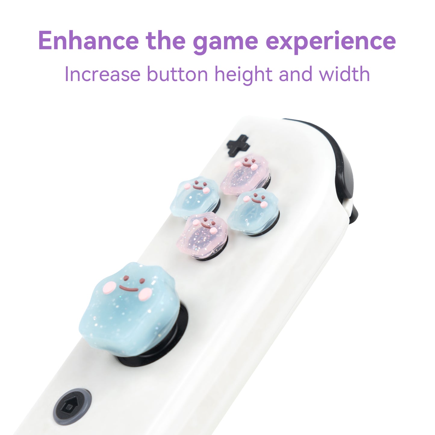 WISHAVEN クロス D パッド ボタン キャップ 発光シリコン親指グリップ セット、ABXY ボタン ステッカー ジョイスティック カバー キャップ Nintendo Switch/OLED コントローラーと互換性あり (同上)