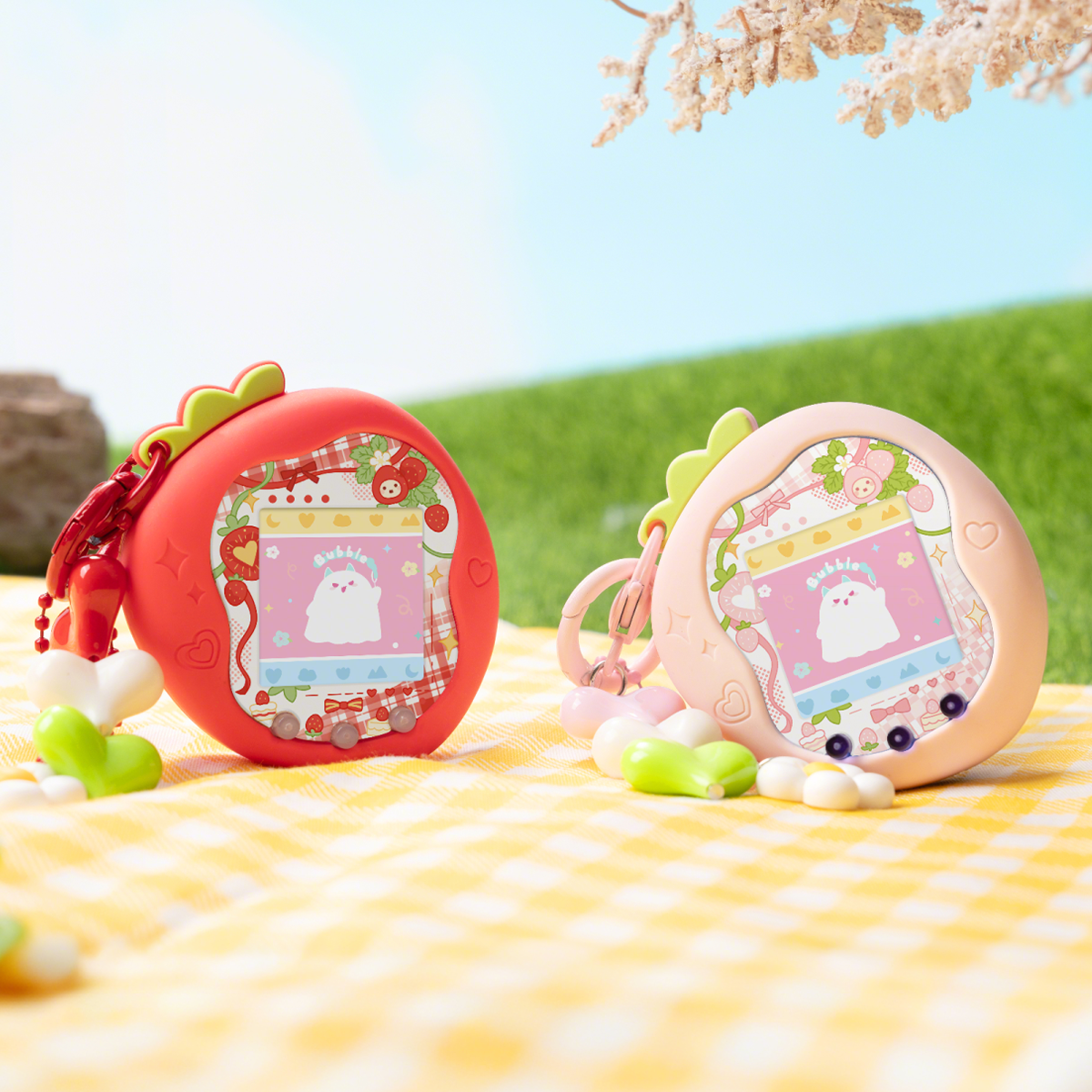 BUBBLELOGUS  Strawberry Silicone Protective Case for Tamagotchi Uni