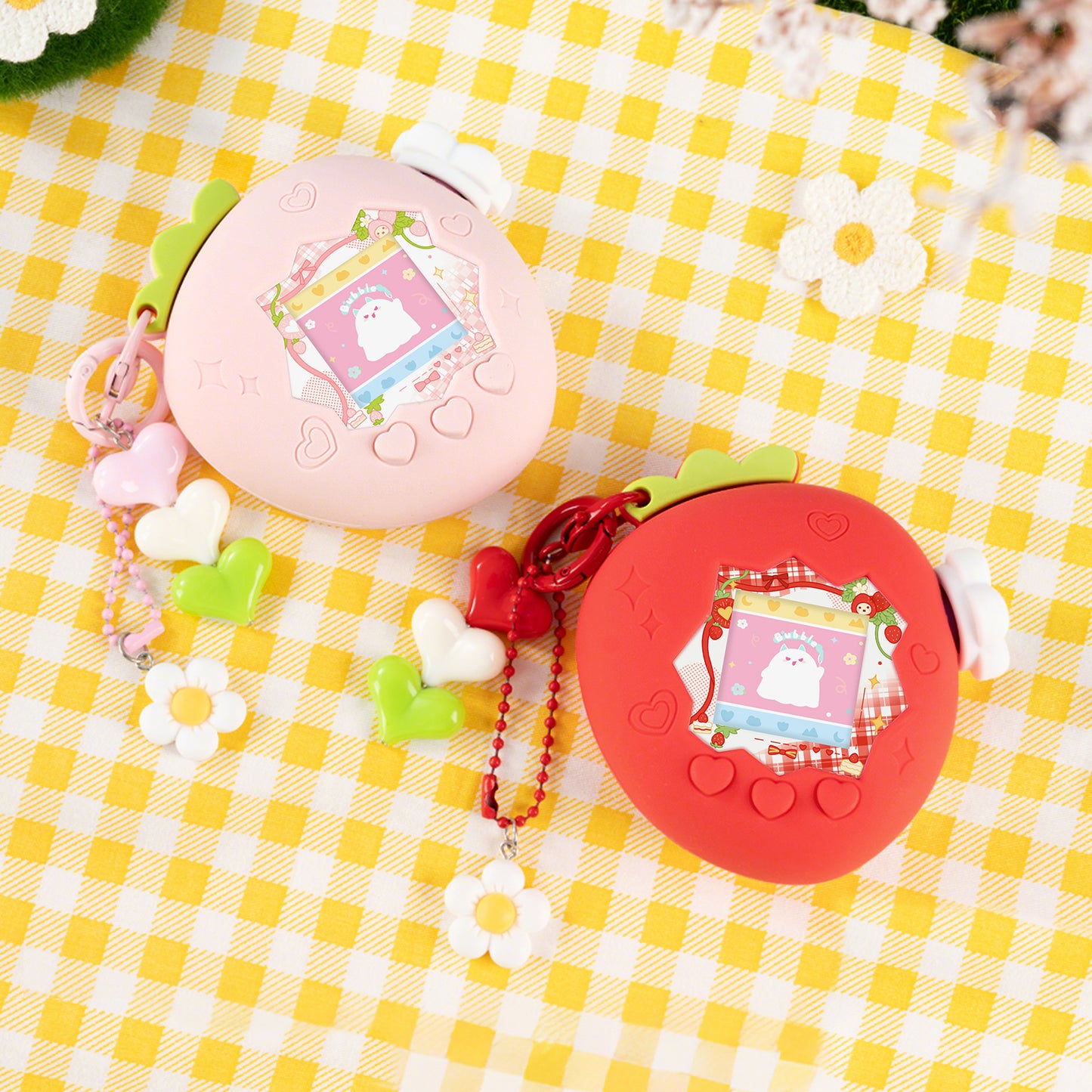 BUBBLELOGUS Strawberry Paradise Silicone Protective Case for Tamagotchi Paradise