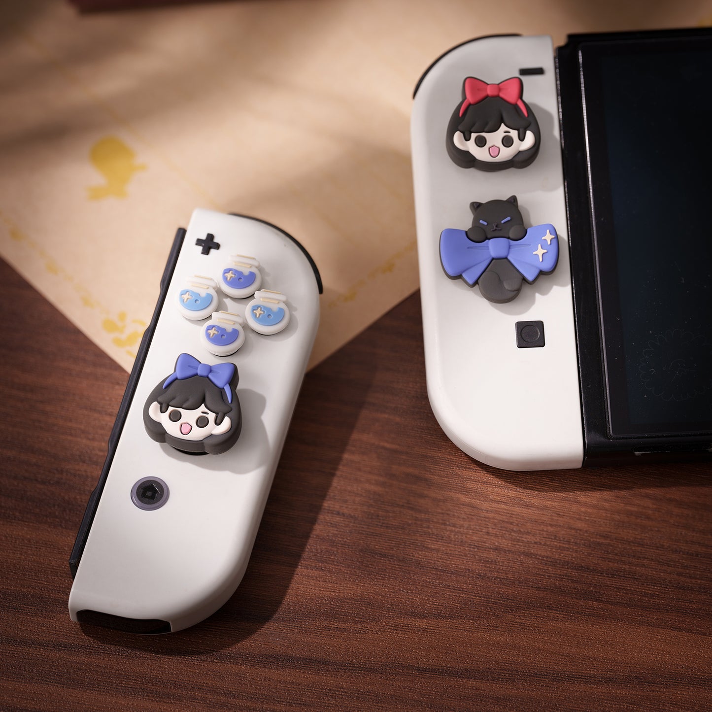 WISHAVEN Magical Girl & Cat Button Caps