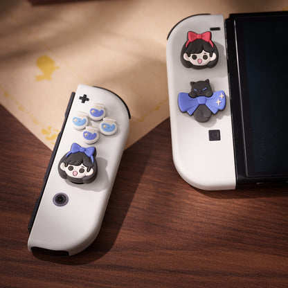 WISHAVEN Magical Girl & Cat Button Caps