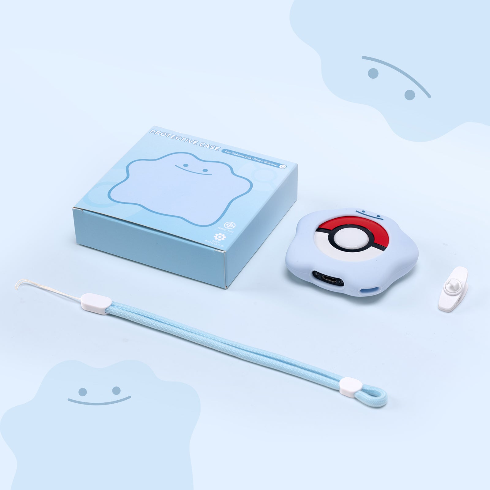 WISHAVEN Ditto Silicone Protective Case for Pokemon GO Plus + 2023