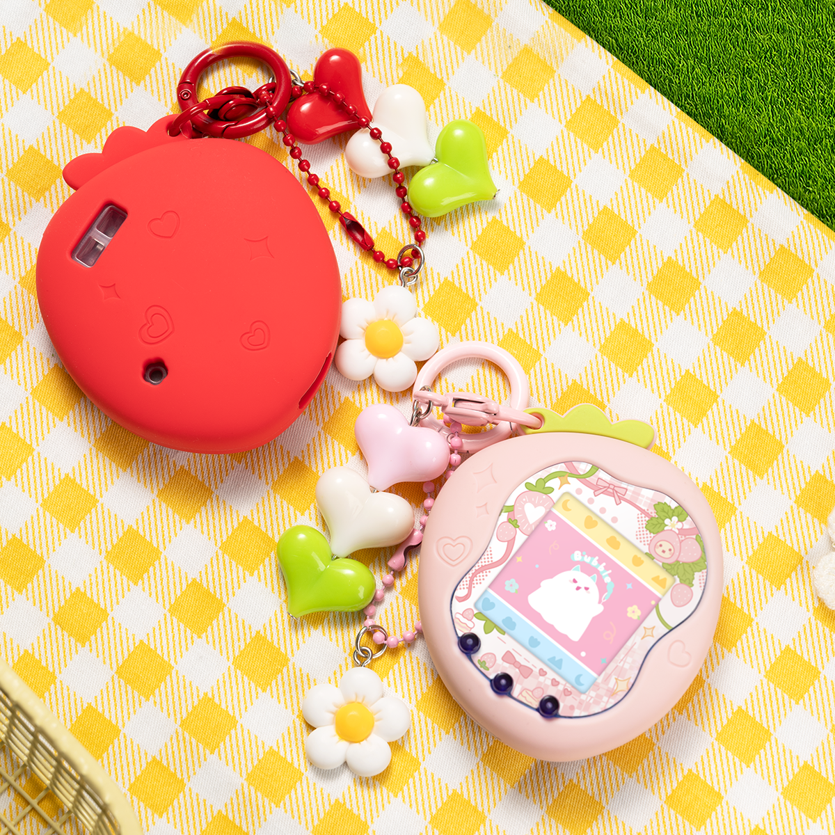 BUBBLELOGUS  Strawberry Silicone Protective Case for Tamagotchi Uni