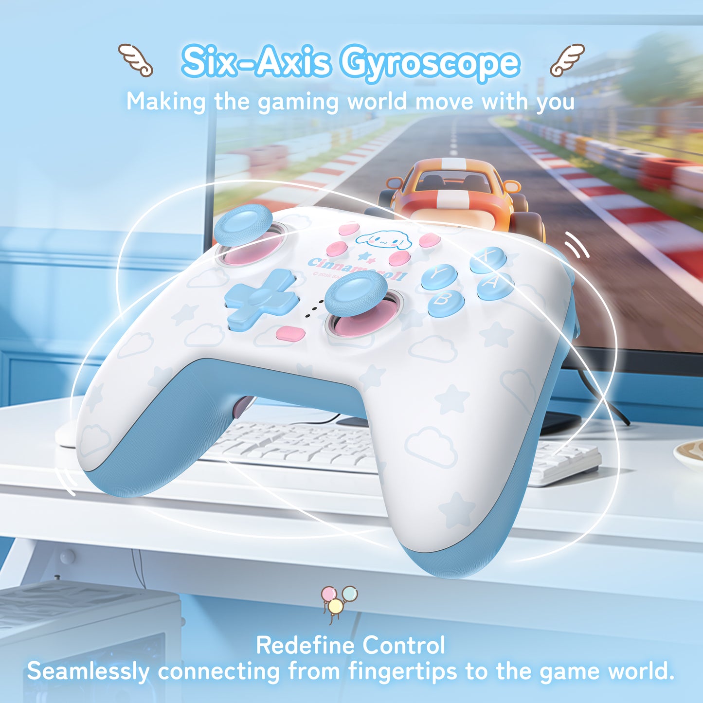 Cinnamoroll & Pompompurin Gamepad with Receiver Set For Switch 2/ 2017/PC