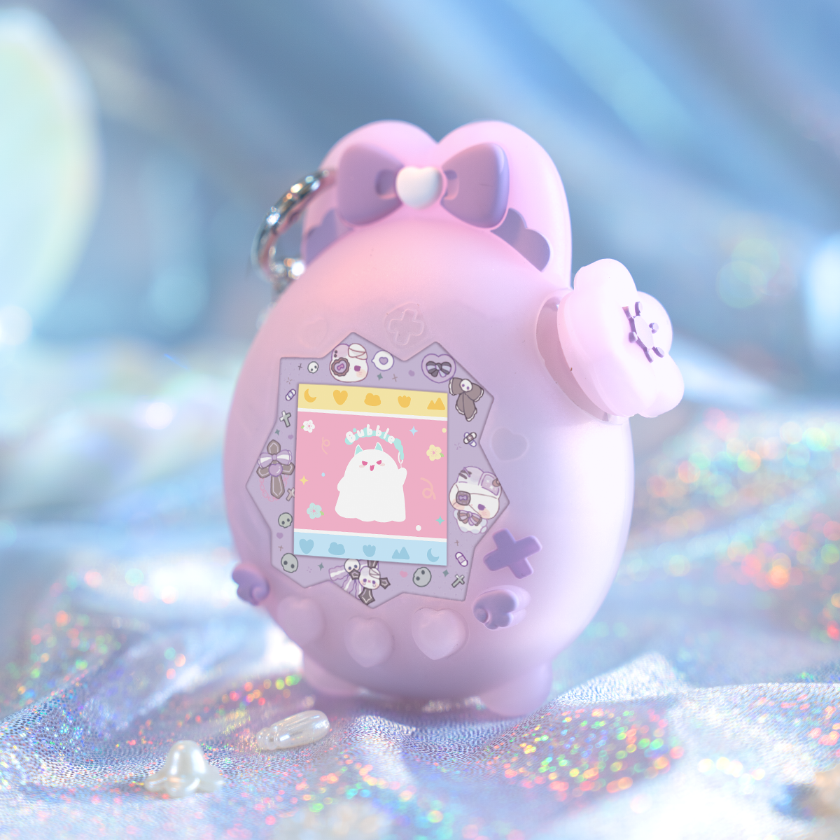 BUBBLELOGUS Esther Bunny Iridescent Protective Case for Tamagotchi Paradise