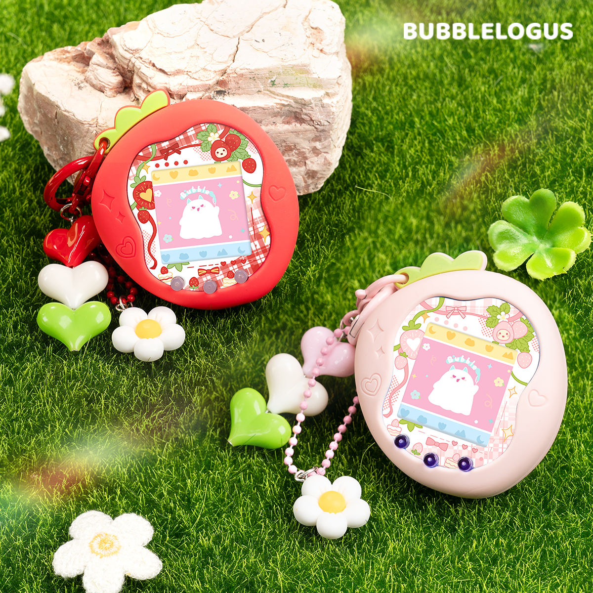 BUBBLELOGUS  Strawberry Silicone Protective Case for Tamagotchi Uni