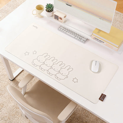 GeekShare Miffy Standing in a Row Leather Desk Mat