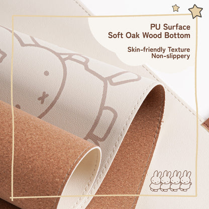 GeekShare Miffy Standing in a Row Leather Desk Mat