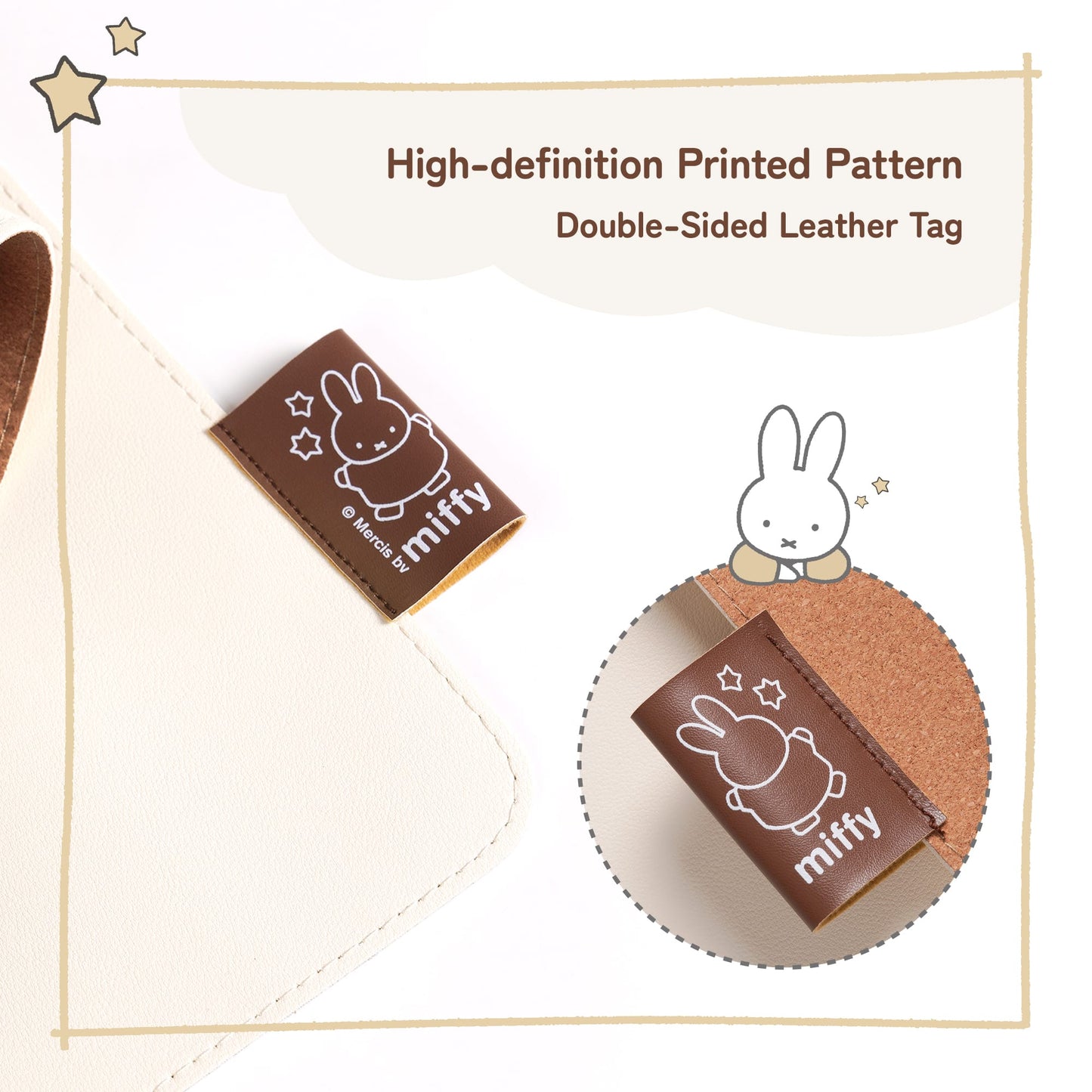 GeekShare Miffy Standing in a Row Leather Desk Mat
