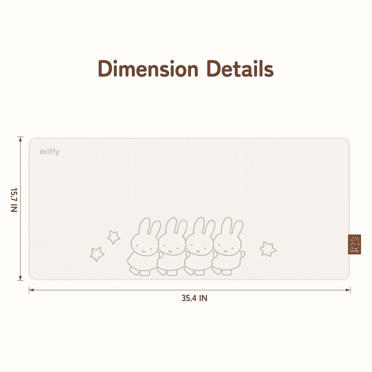 GeekShare Miffy Standing in a Row Leather Desk Mat
