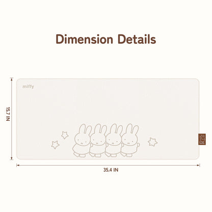 GeekShare Miffy Standing in a Row Leather Desk Mat