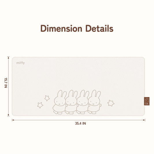 GeekShare Miffy Standing in a Row Leather Desk Mat