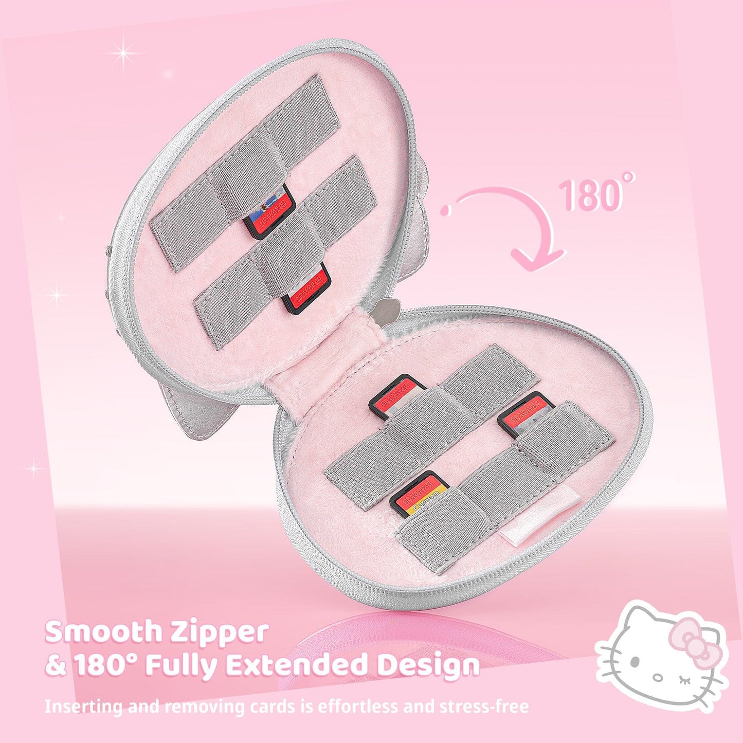 GeekShare Hello Kitty Sparkling Silver Heart Collection for Switch 2