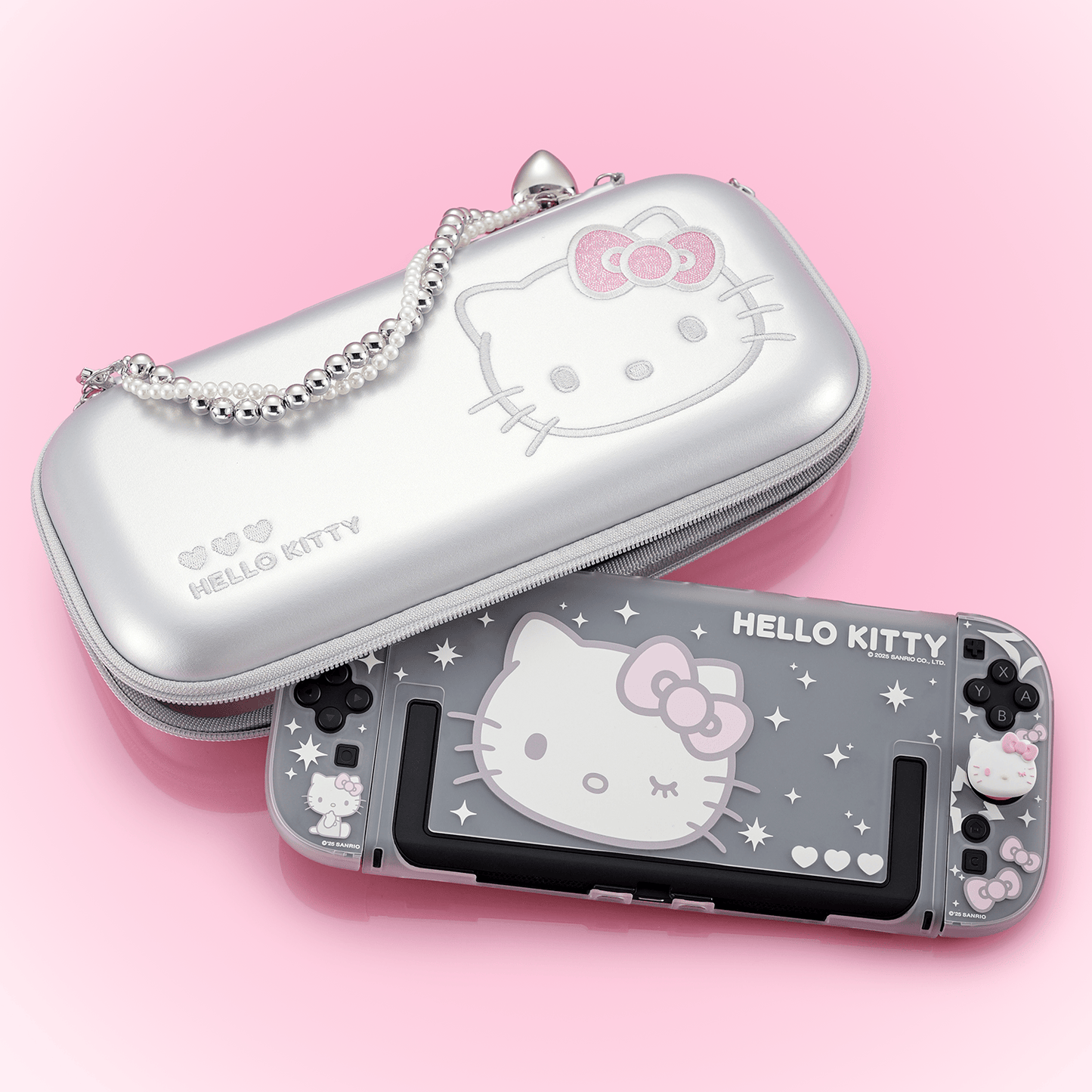 GeekShare Hello Kitty Sparkling Silver Heart Collection for Switch 2