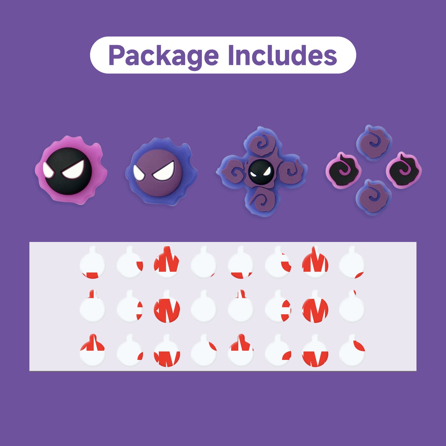 WISHAVEN Gastly Button Caps For Switch 2