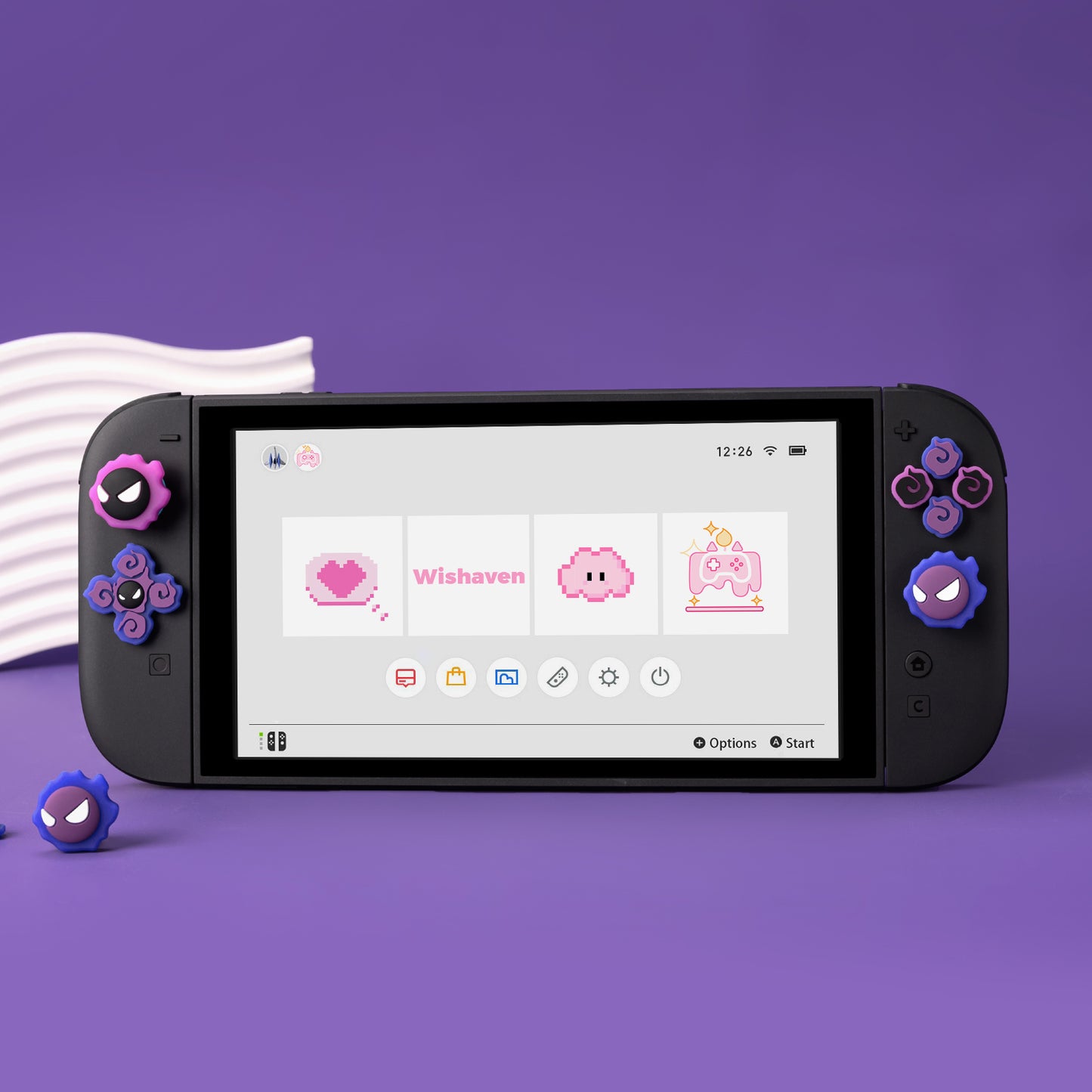 WISHAVEN Gastly Button Caps For Switch 2
