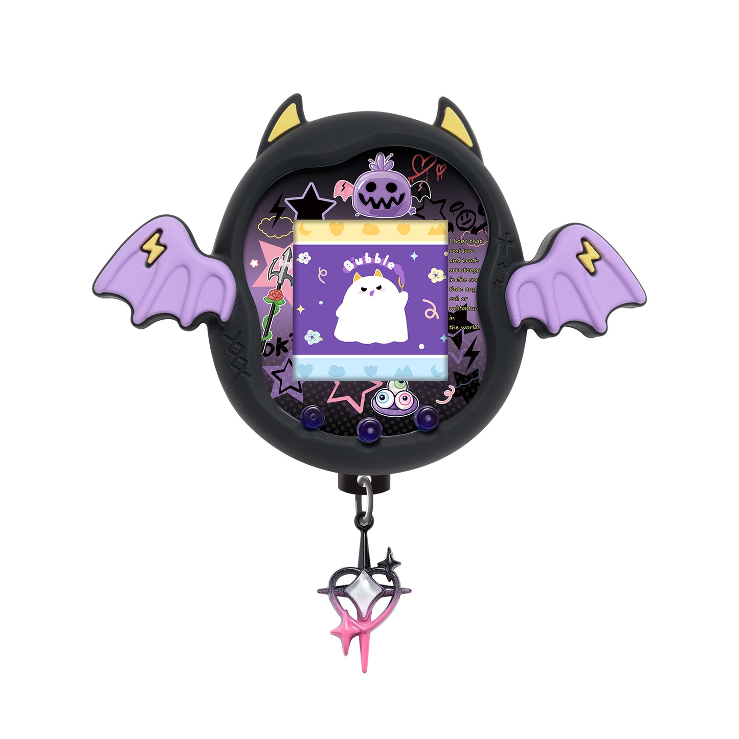 BUBBLELOGUS Purple & Black Dark Edition Devil Silicone Protective Case for Tamagotchi Uni
