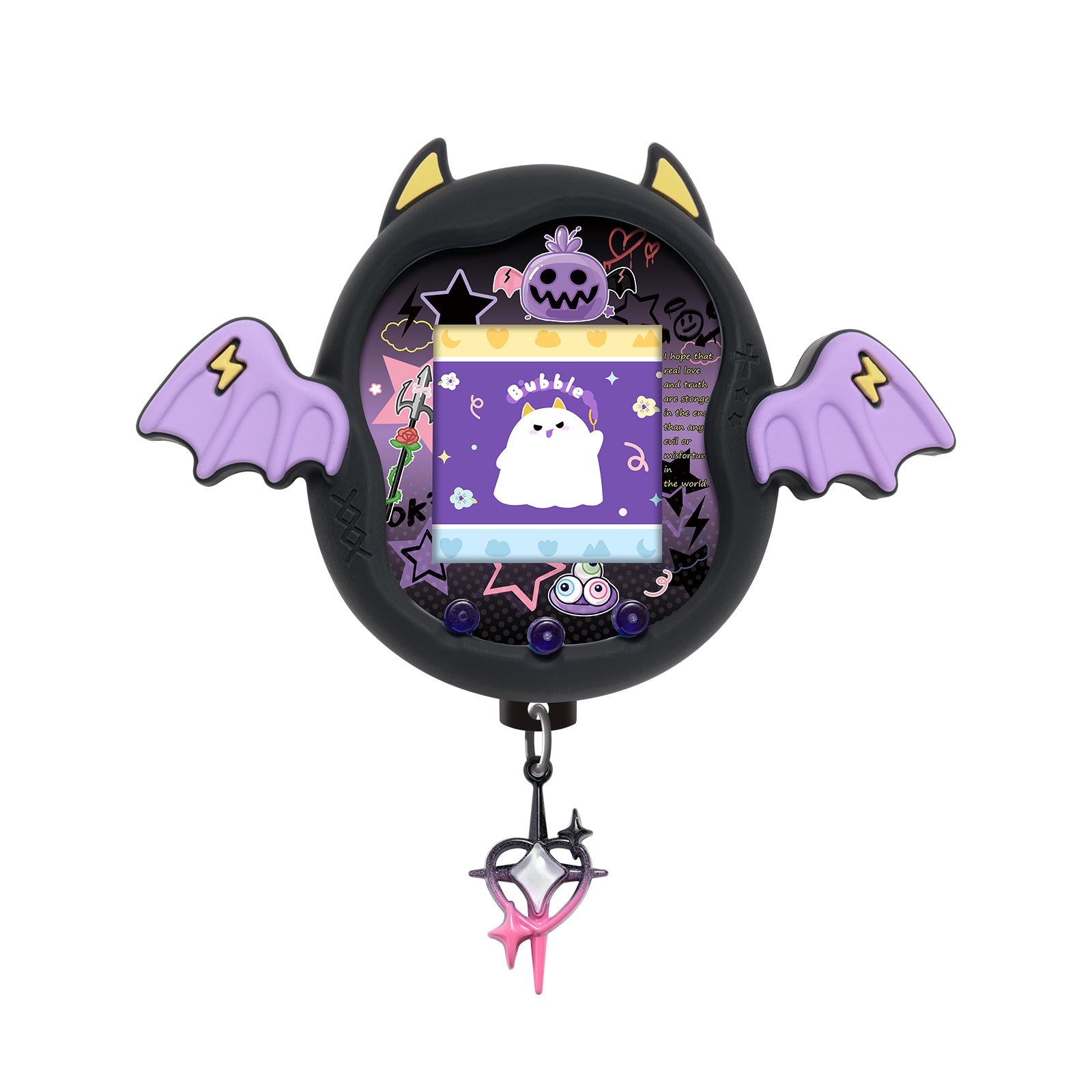 BUBBLELOGUS Purple & Black Dark Edition Devil Silicone Protective Case for Tamagotchi Uni