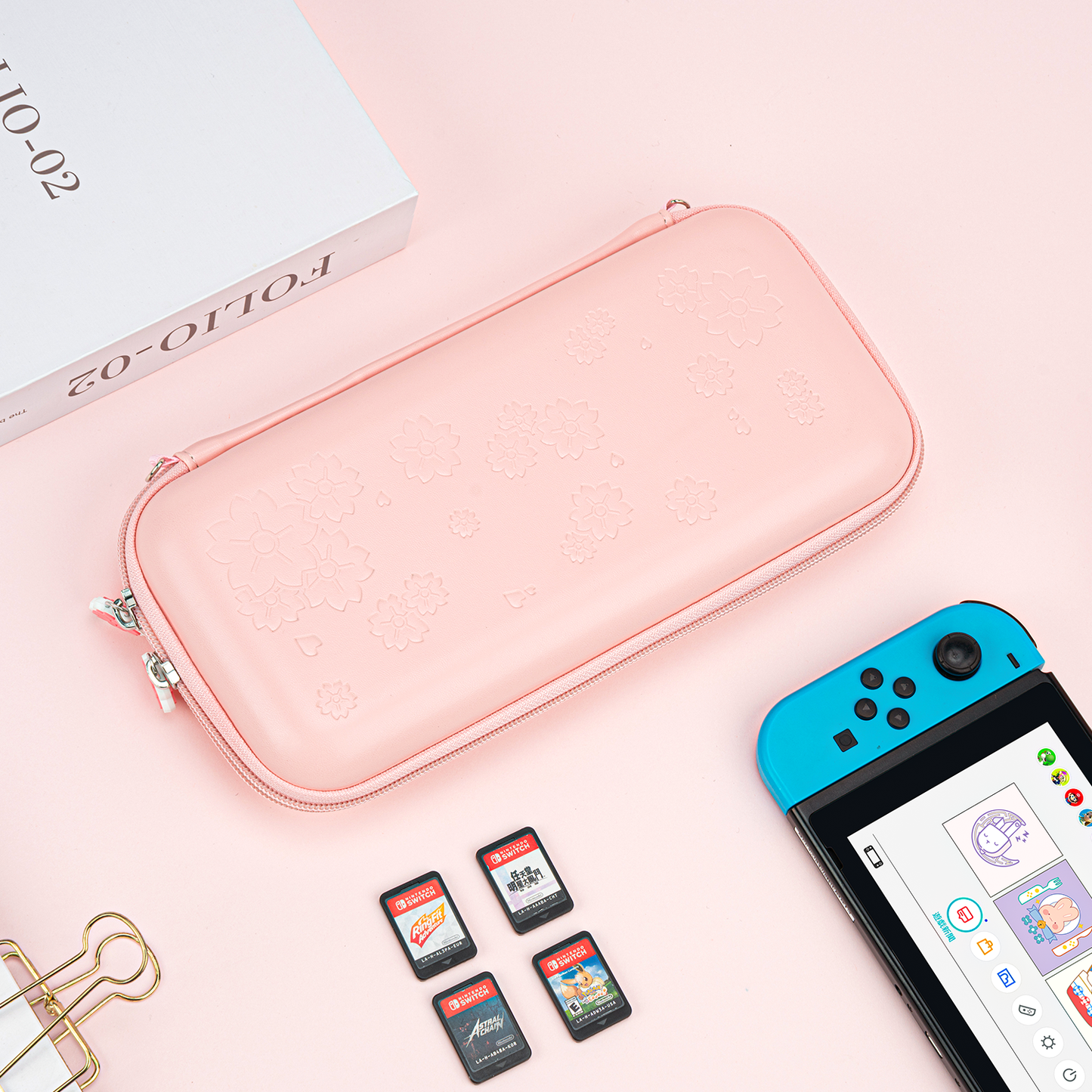 Wishaven Pink Sakura Nintendo Switch Carrying Case