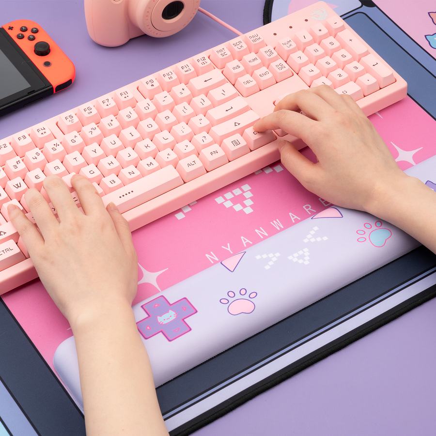 WISHAVEN Cat Ear Large Mouse Pad and Wrist Rest